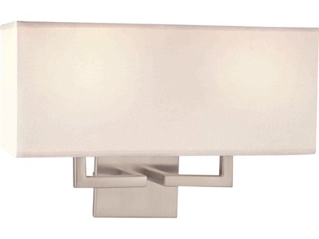 George Kovacs 2-Light Brushed Nickel White Wall Sconce
