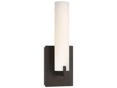 George Kovacs Tube 1-Light Dark Restoration Bronze White Glass LED Wall Sconce