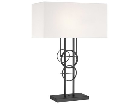 George Kovacs Tempo Sand Coal White Linen Fabric Black LED Buffet Lamp