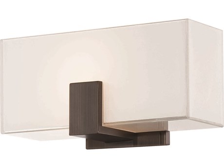 George Kovacs 1-Light Copper Bronze Patina White Glass Wall Sconce