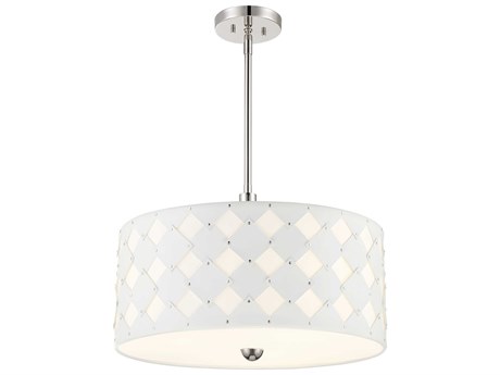 George Kovacs Patchwork 3-Light Polished Nickel Drum Pendant