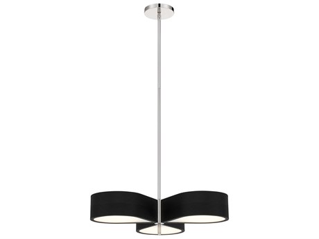 George Kovacs Side Step 3-Light Coal Polished Nickel High Black Glass LED Pendant