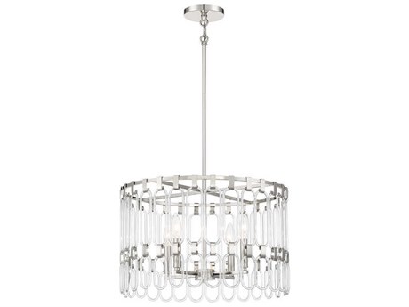 George Kovacs Charming 4-Light Polished Nickel Glass Candelabra Chandelier