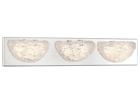 George Kovacs Modern Ice 3-Light Chrome Glass LED Vanity Light