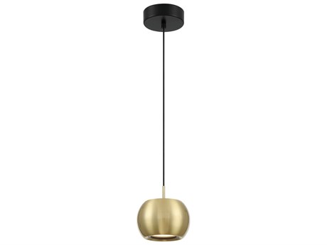 George Kovacs Halo 1-Light Coal Brushed Gold Black LED Globe Mini Pendant