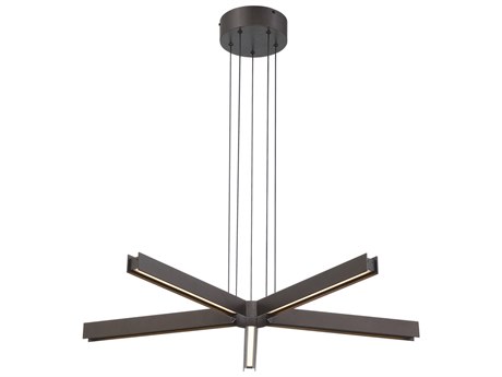 George Kovacs Structure 5-Light Smoked Iron Gray Linear Pendant