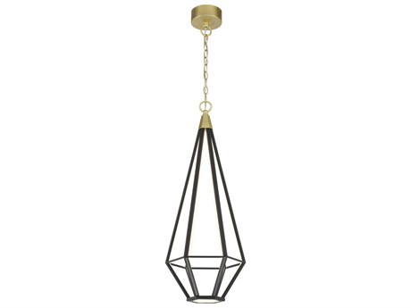 George Kovacs Dripping Gems 1-Light Soft Brass Black LED Geometric Pendant