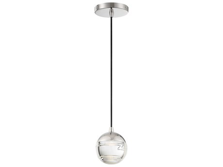 George Kovacs Hail 1-Light Polished Nickel Clear Glass LED Globe Mini Pendant
