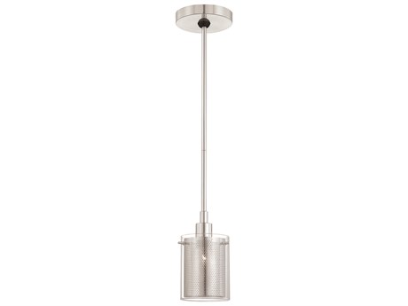 George Kovacs Grid 1-Light Chrome Glass Cylinder Mini Pendant