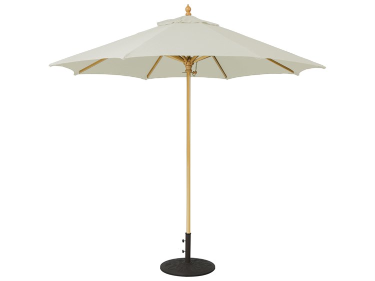 Galtech Quick Ship Wood Light 9 Foot Octagon Push Up Lift Umbrella | GL136