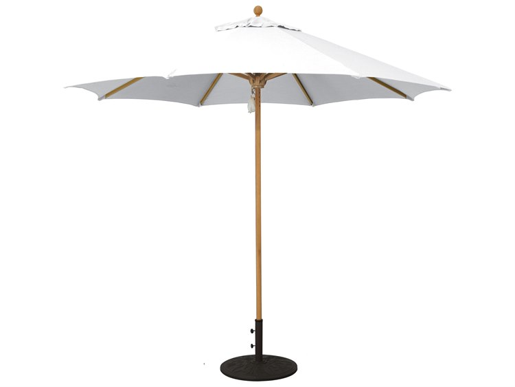 Galtech Quick Ship Teak 9 Foot Octagon Pulley Lift Umbrella | GL532TK