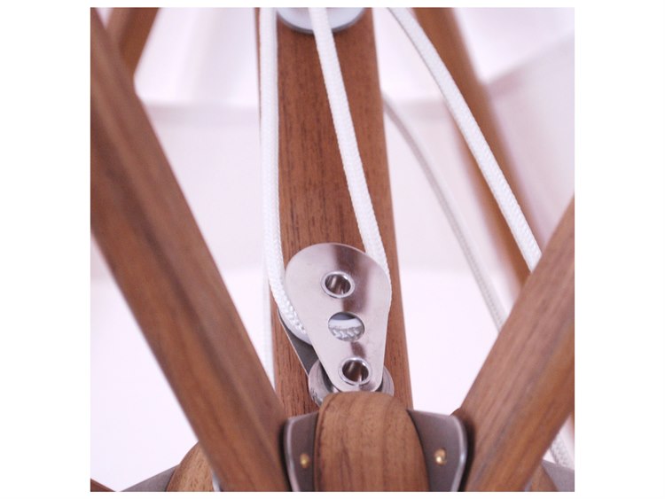 Galtech Quick Ship Teak 9 Foot Octagon Pulley Lift Patio Umbrella 4