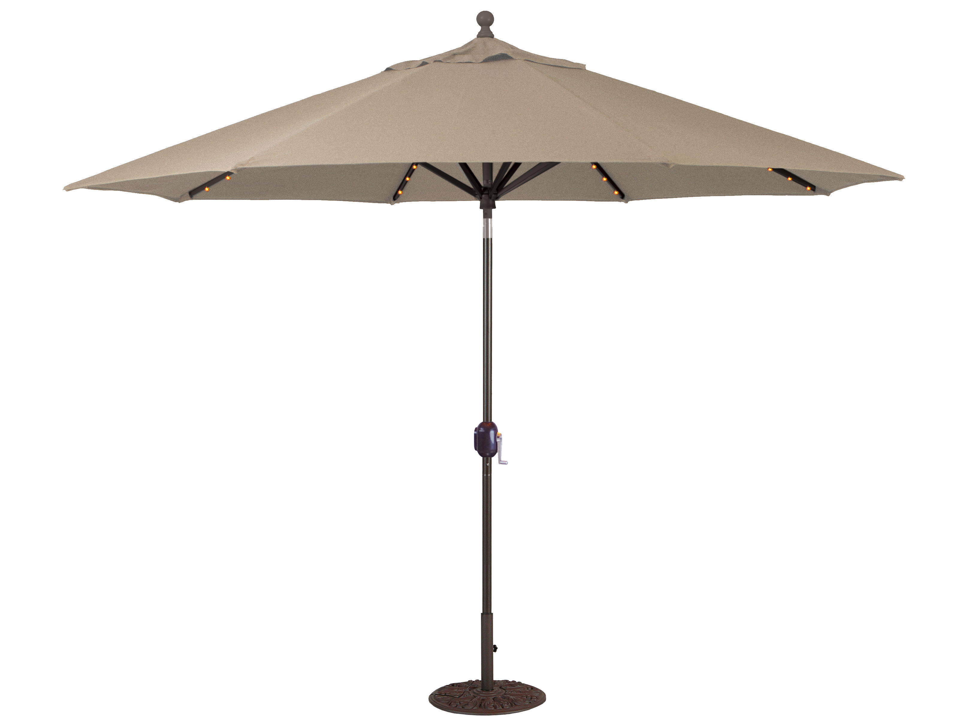 Galtech Aluminum 11 Foot Crank Lift Auto Tilt Umbrella With Led Lights Gl986nonstock