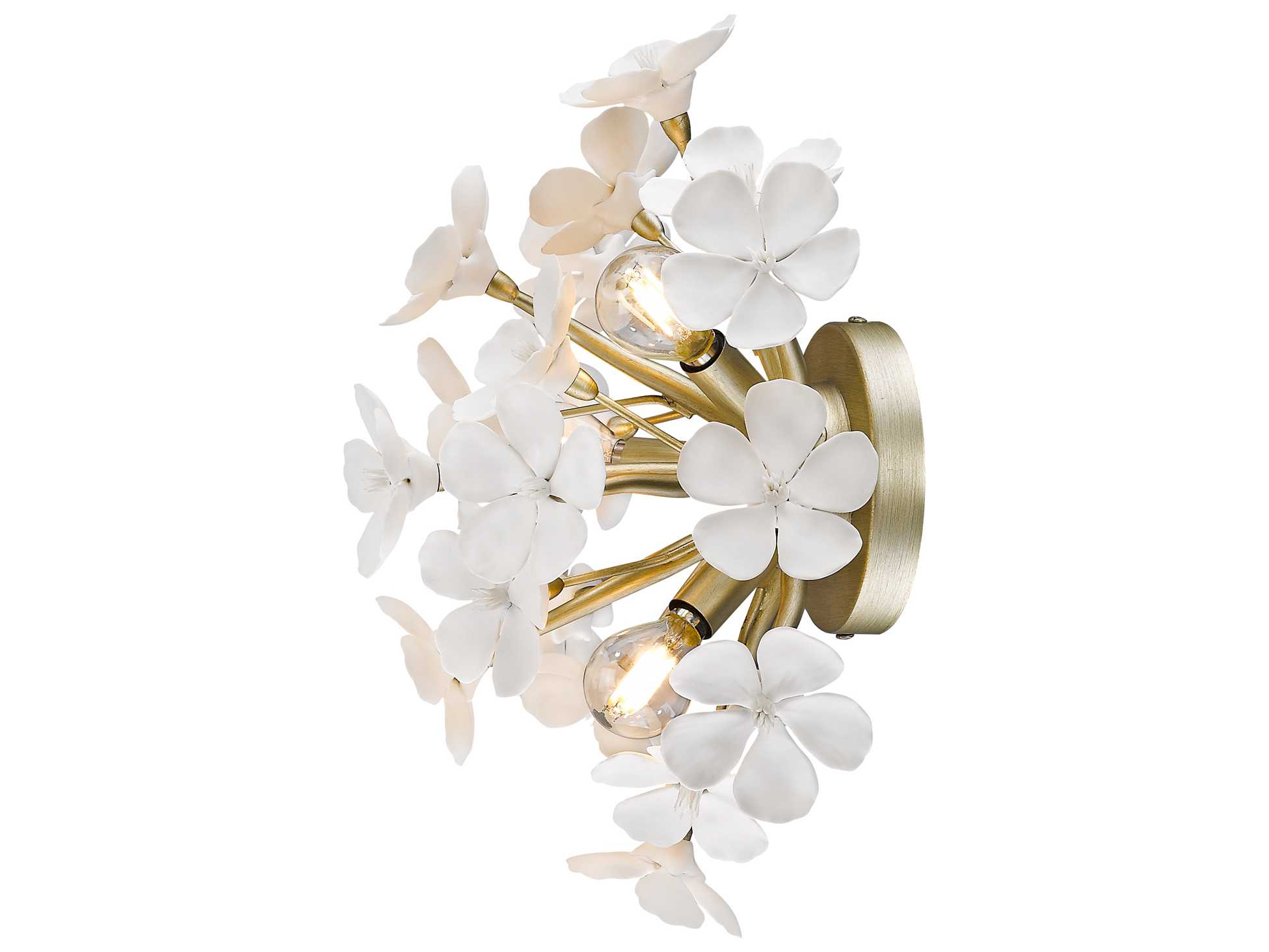 Golden Lighting Posy White Gold ThreeLight 15'' Wide Flush Mount