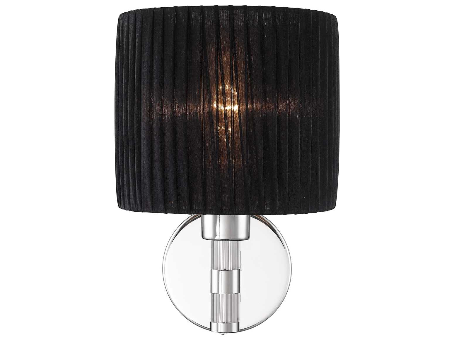 Golden Lighting Iberlamp Solal Chrome Wall Sconce with Black Shade GOC177W1CHBK