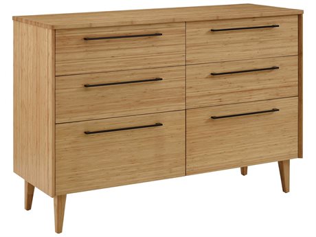Greenington Sienna 6-Drawers Brown Bamboo Wood Double Dresser