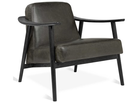 Gus* Modern Baltic Black Leather Accent Chair