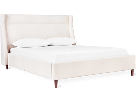 Gus* Modern Carmichael Merino Cream Brown Wood King Platform Bed