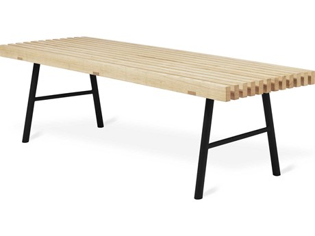 Gus* Modern Transit Black Ash Natural Brown Accent Bench