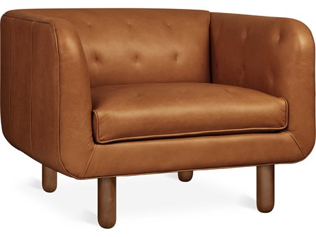 Gus* Modern Beaconsfield Brown Leather Accent Chair