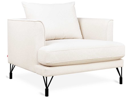 Gus* Modern Highline White Fabric Accent Chair