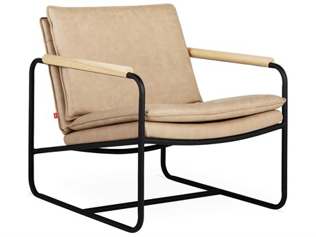 Gus* Modern Kelso Beige Leather Accent Chair