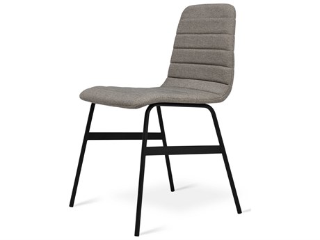 Gus* Modern Lecture Fabric Gray Upholstered Side Dining Chair