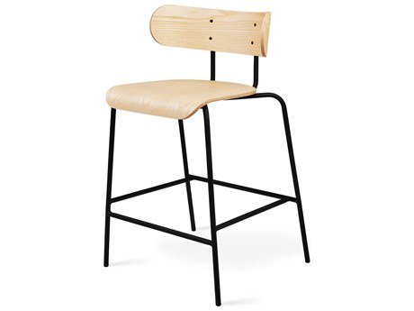 Gus* Modern Bantam Ash Wood Black Blonde Counter Stool