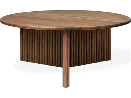 Gus* Modern Odeon Round Wood Walnut Coffee Table
