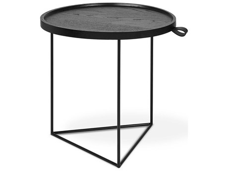 Gus* Modern Porter Round Wood Ash Black End Table