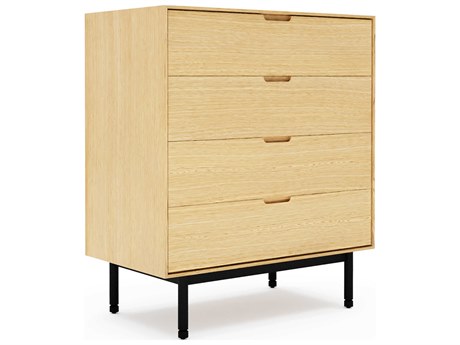 Gus* Modern Munro 4-Drawers Black Oak Wood Dresser