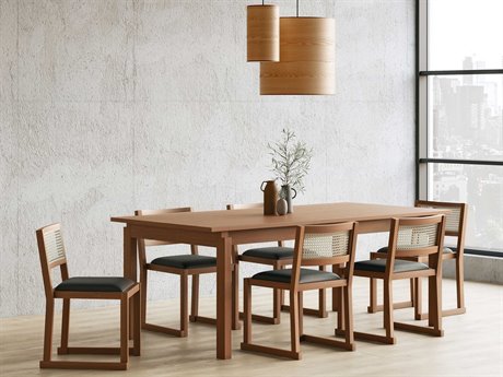 Gus* Modern Annex Walnut Wood Dining Room Set