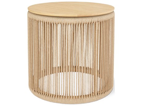 Gus* Modern Palma Round Wood White Oak End Table