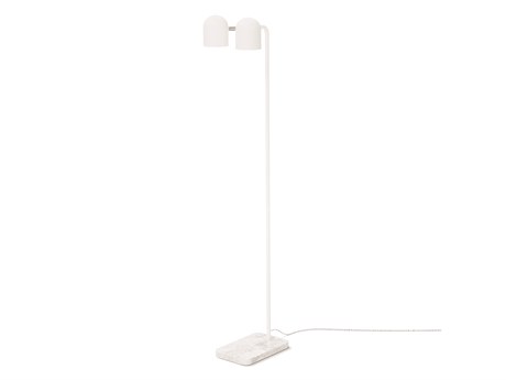 Gus* Modern Tandem Bianca Marble White LED Floor Lamp