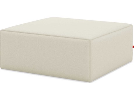 Gus* Modern Mix Mowat Sand White Upholstered Ottoman