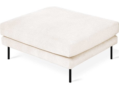 Gus* Modern Renfrew Merino Cream Black Upholstered Ottoman