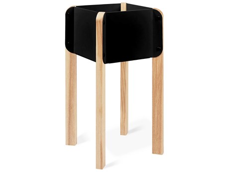 Gus* Modern Atrium Black / Ash Natural 22" High Plant Stand