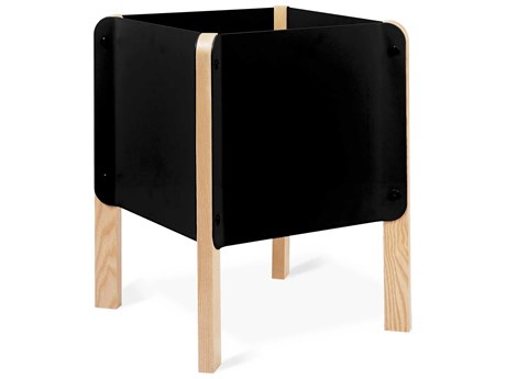 Gus* Modern Atrium Black / Ash Natural 19"" High Plant Stand