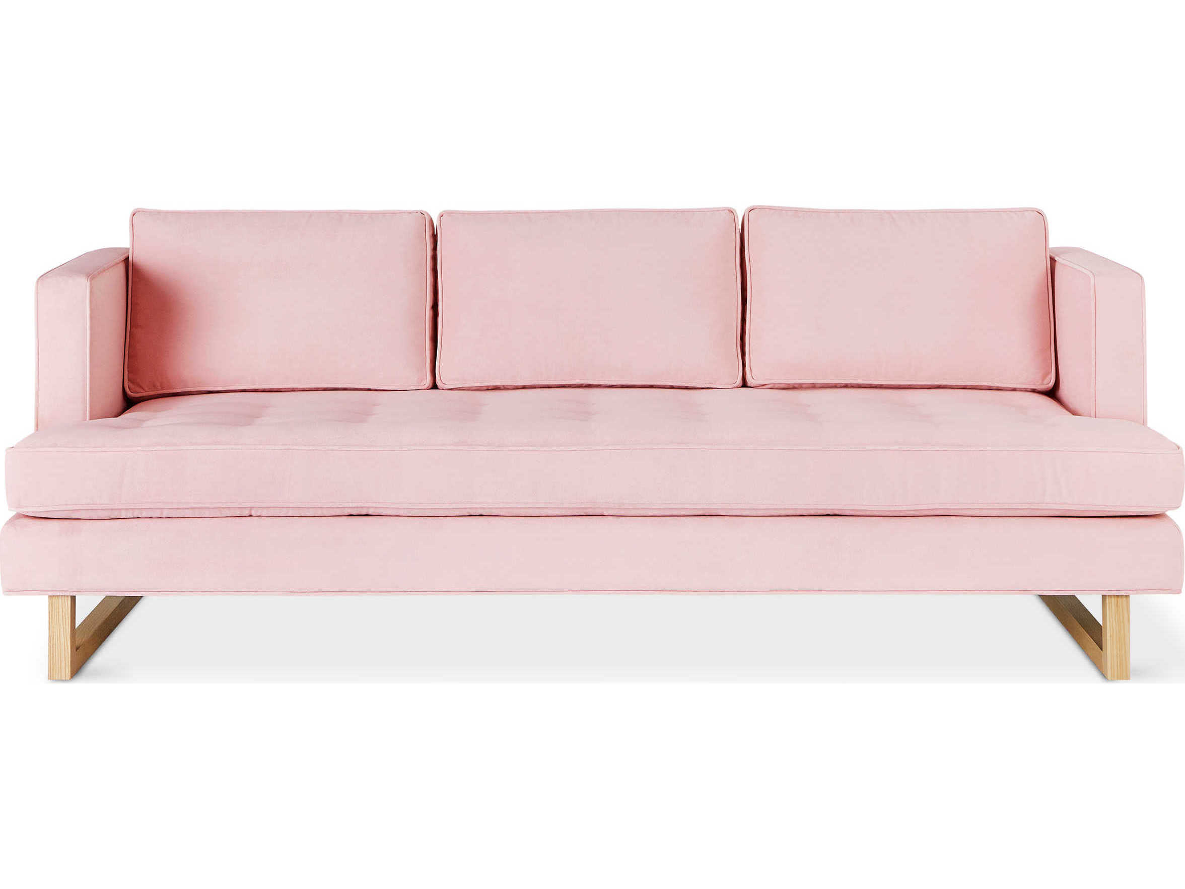 Gus Modern Aubrey Velvet Blush Sofa Couch Gumecsfaubrvelblu