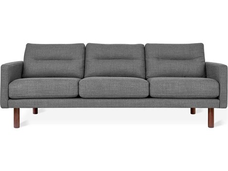 Gus* Modern Miller Andorra Pewter Walnut Brown Upholstered Sofa