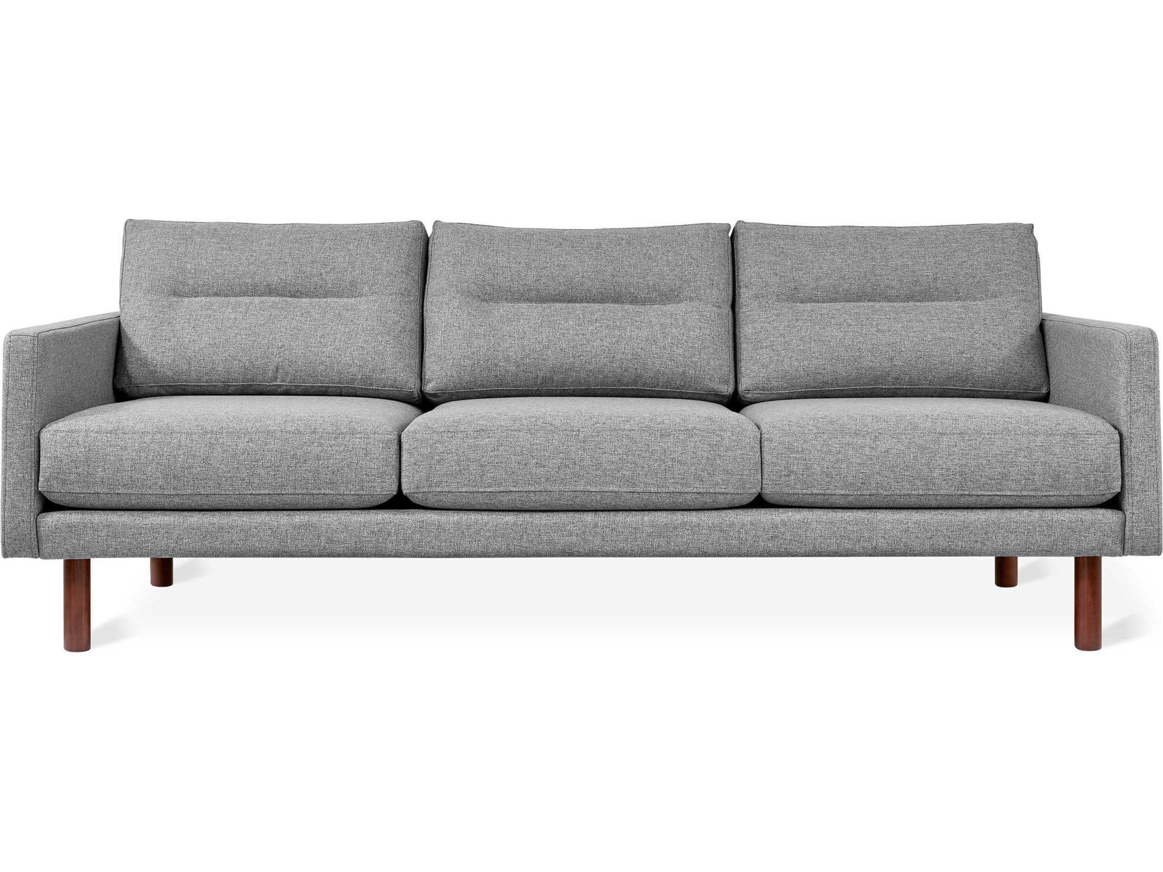 Modern Streamline 3-Seat Sofa with Lumbar Support - White