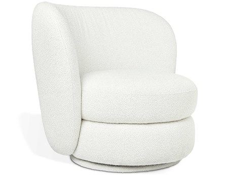 Gus* Modern Forme Swivel White Accent Chair