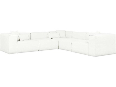 Gus* Modern Nest White Upholstered Sectional Sofa