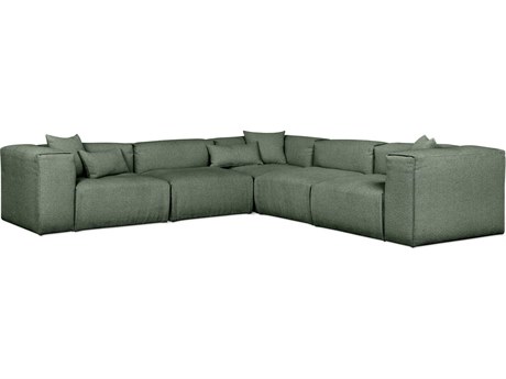 Gus* Modern Nest Green Upholstered Sectional Sofa