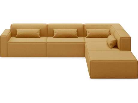 Gus* Modern Mix Yellow Upholstered Sectional Sofa