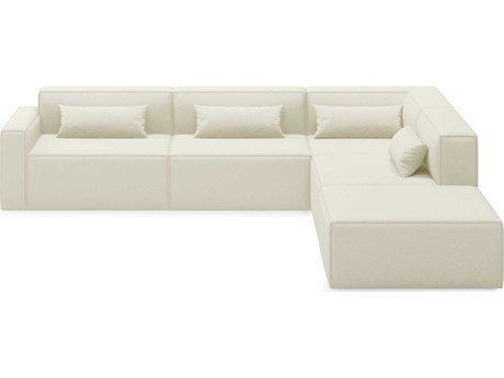 Gus* Modern Mix White Upholstered Sectional Sofa