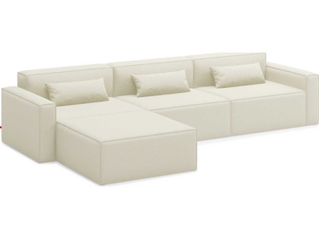 Gus* Modern Mix White Upholstered Sectional Sofa