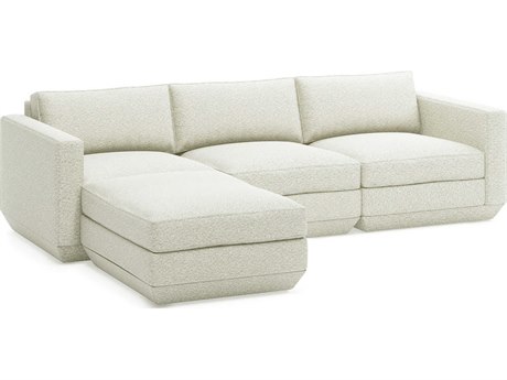Gus* Modern Podium White Upholstered Sectional Sofa