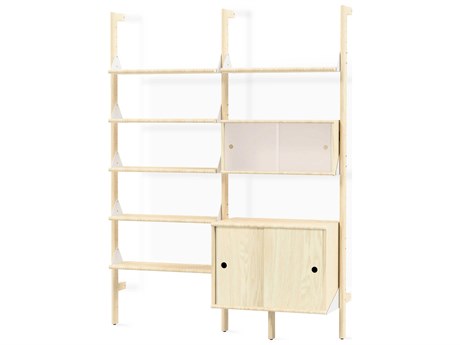 Gus* Modern Branch Blonde White Bookcase