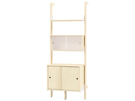 Gus* Modern Branch Blonde White Bookcase